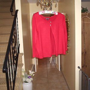 Two-buttoned Red Sweater -Size Medium